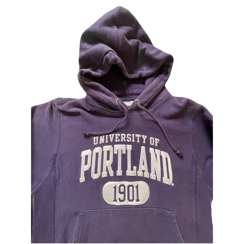 Champion Reverse Weave University‎ of Portland Hoodie Small Purple Stitched 1901